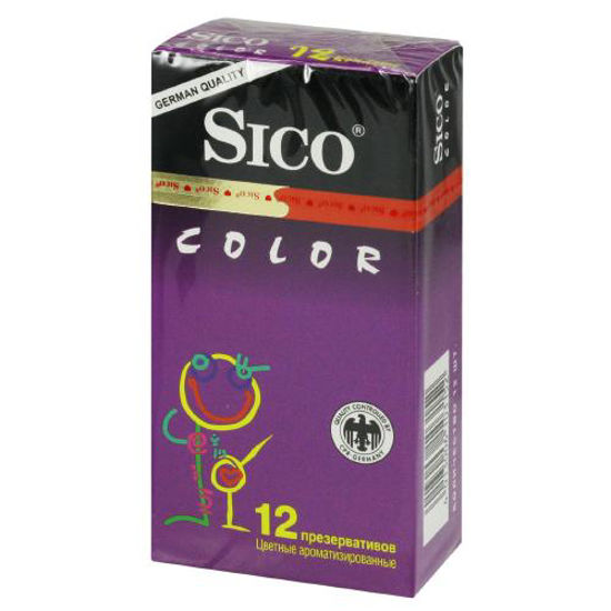Презервативы латексные Sico (Сико) Color цветные ароматизированые №12